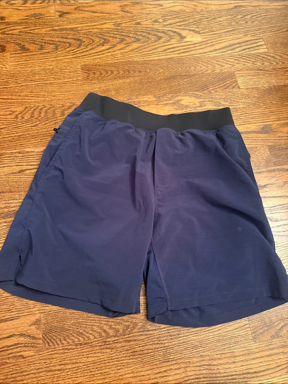Fabletics Men's Athletic Shorts - Navy Blue with Black Waistband